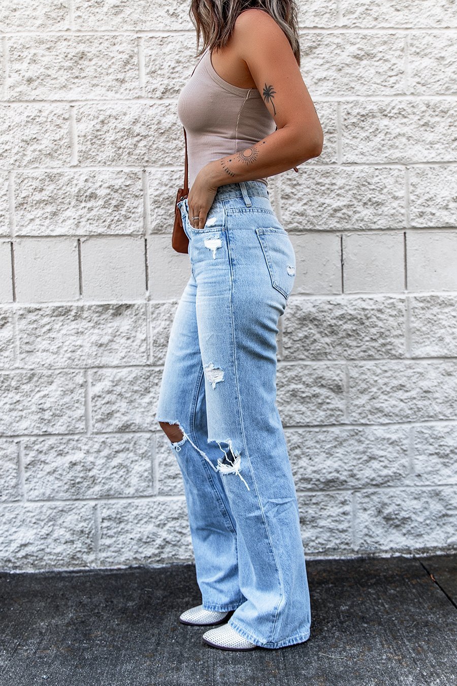 Pantalon Denim Femme Taille Haute Rétro Slim Coupe