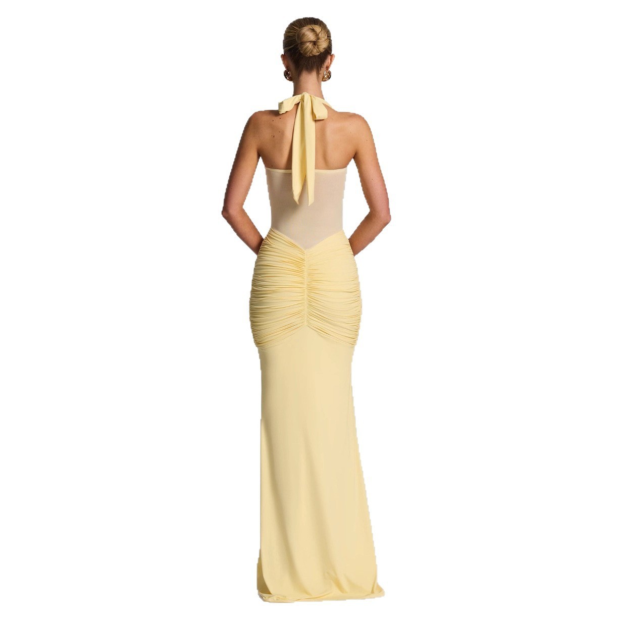 Robe Fourreau Slim Femme avec Ruban