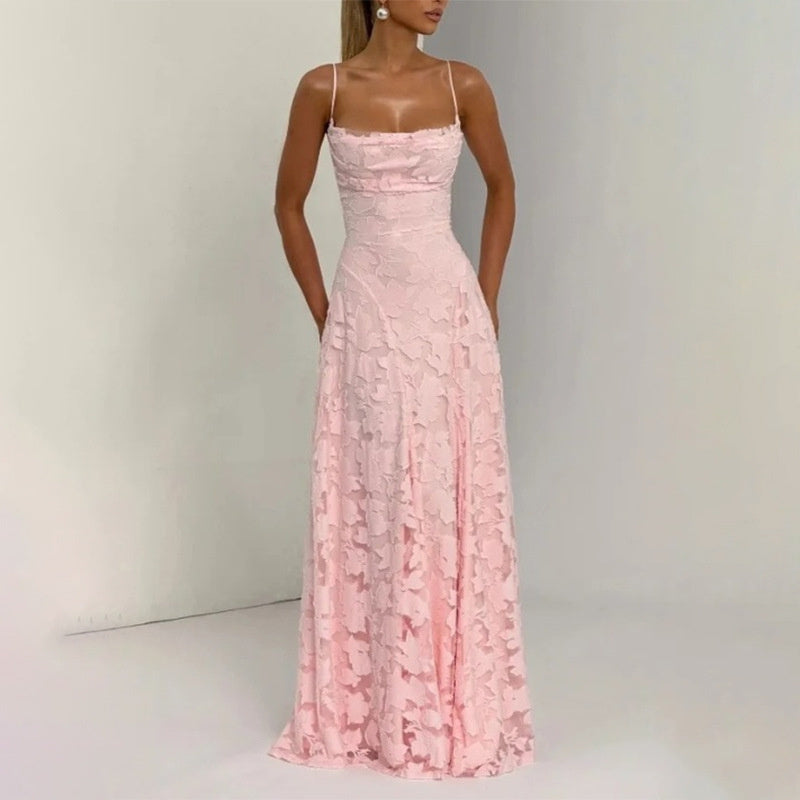 Robe Slim Dos Nu à Bretelles Lacées