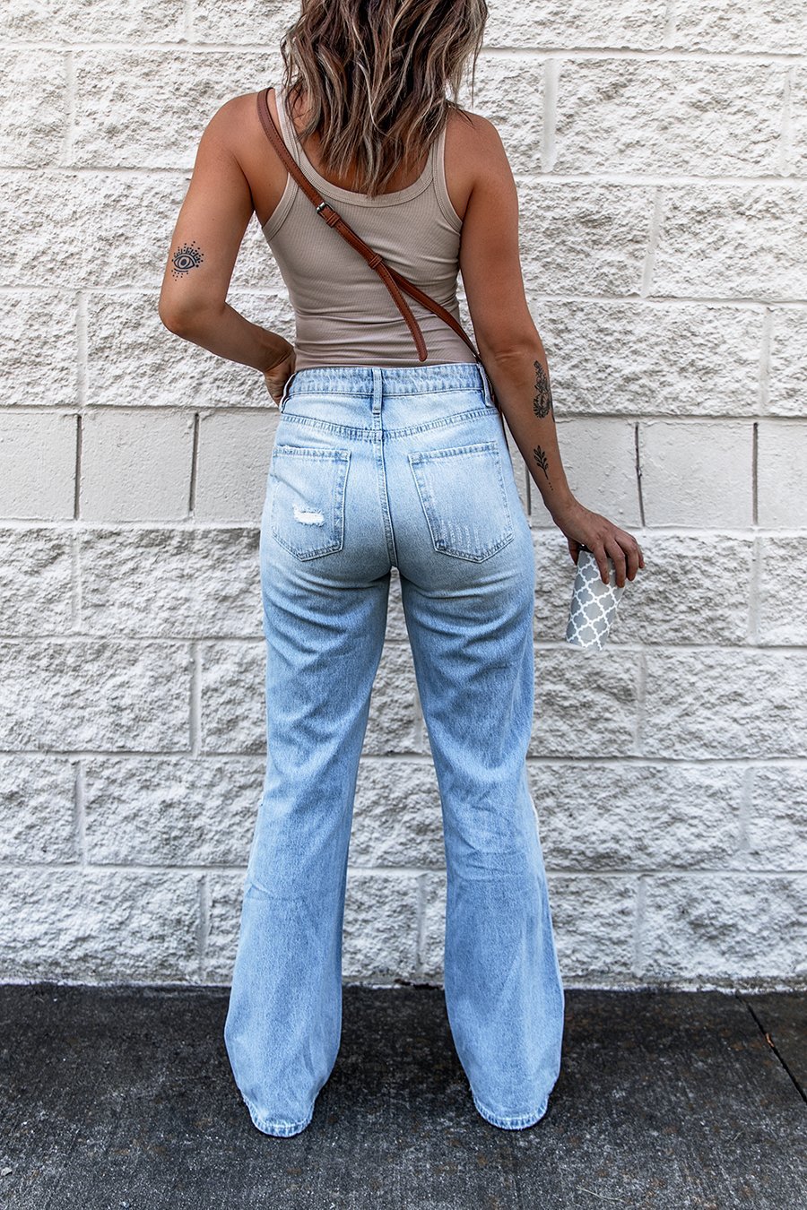 Pantalon Denim Femme Taille Haute Rétro Slim Coupe