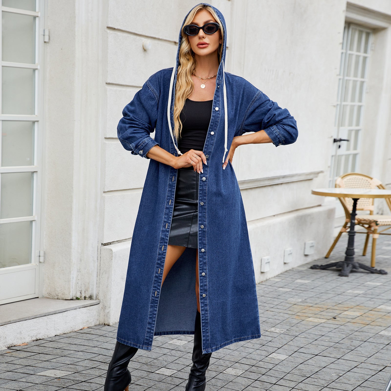 veste longue en jean