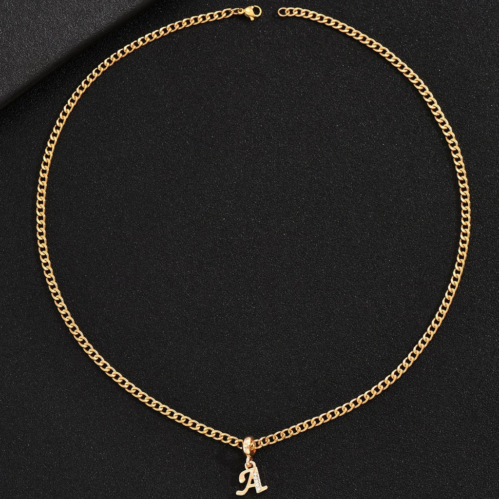 Collier Homme Luxe Abordable Pendentif Diamant 26 Lettres