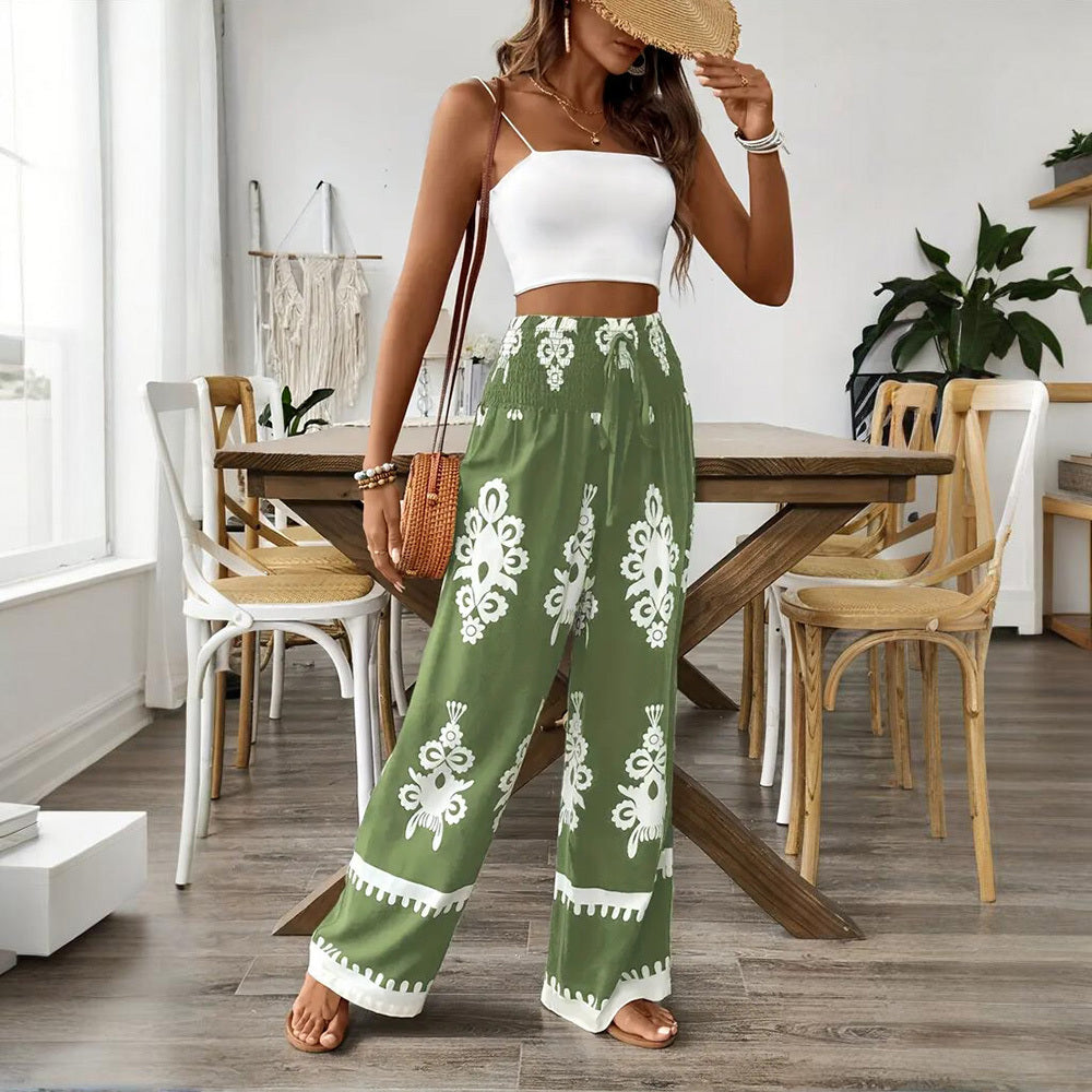 Pantalon Large Taille Haute Femme Élégant
