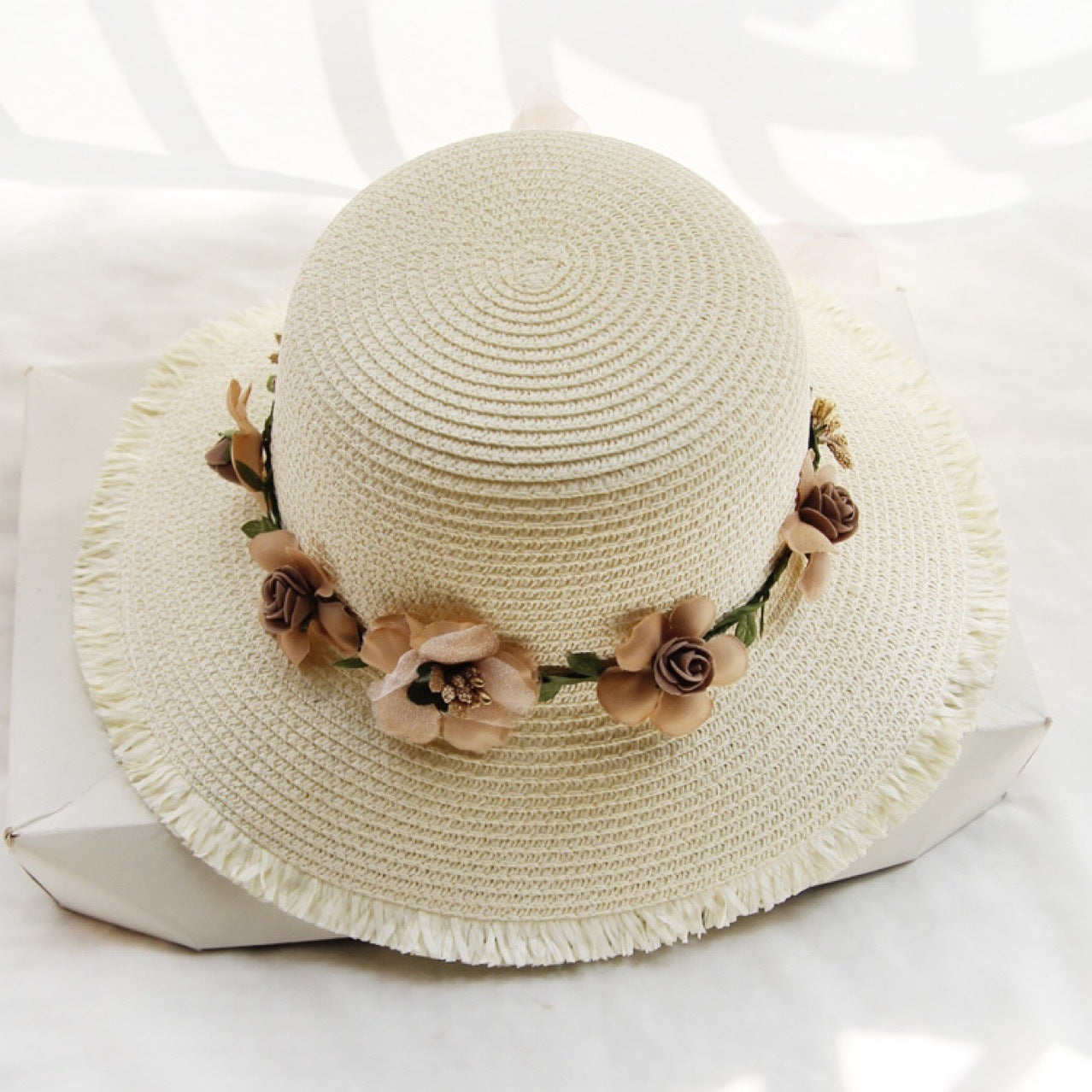 Chapeau de Plage en Paille Femme avec Protection Visage