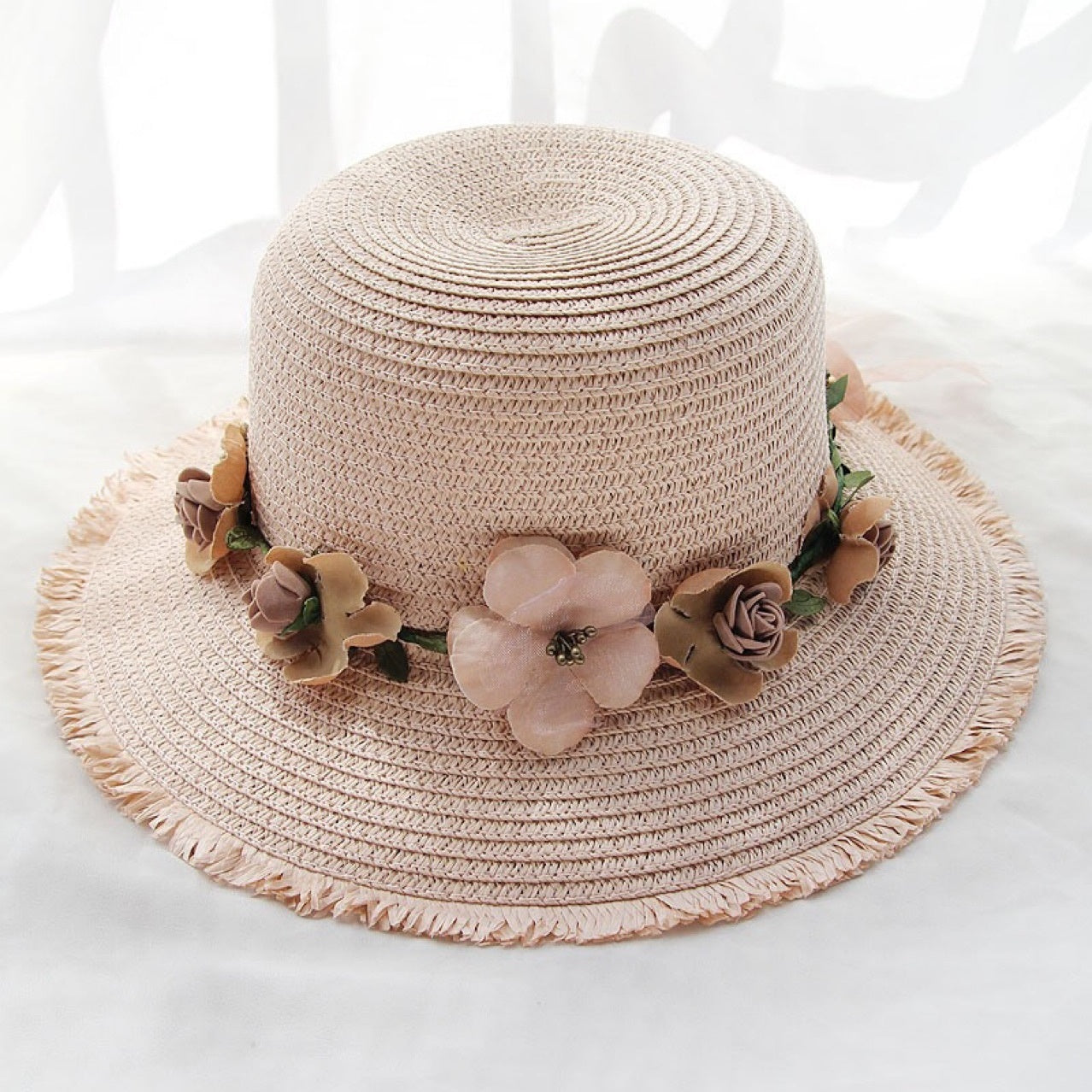 Chapeau de Plage en Paille Femme avec Protection Visage