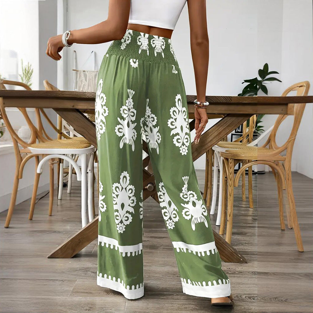 Pantalon Large Taille Haute Femme Élégant