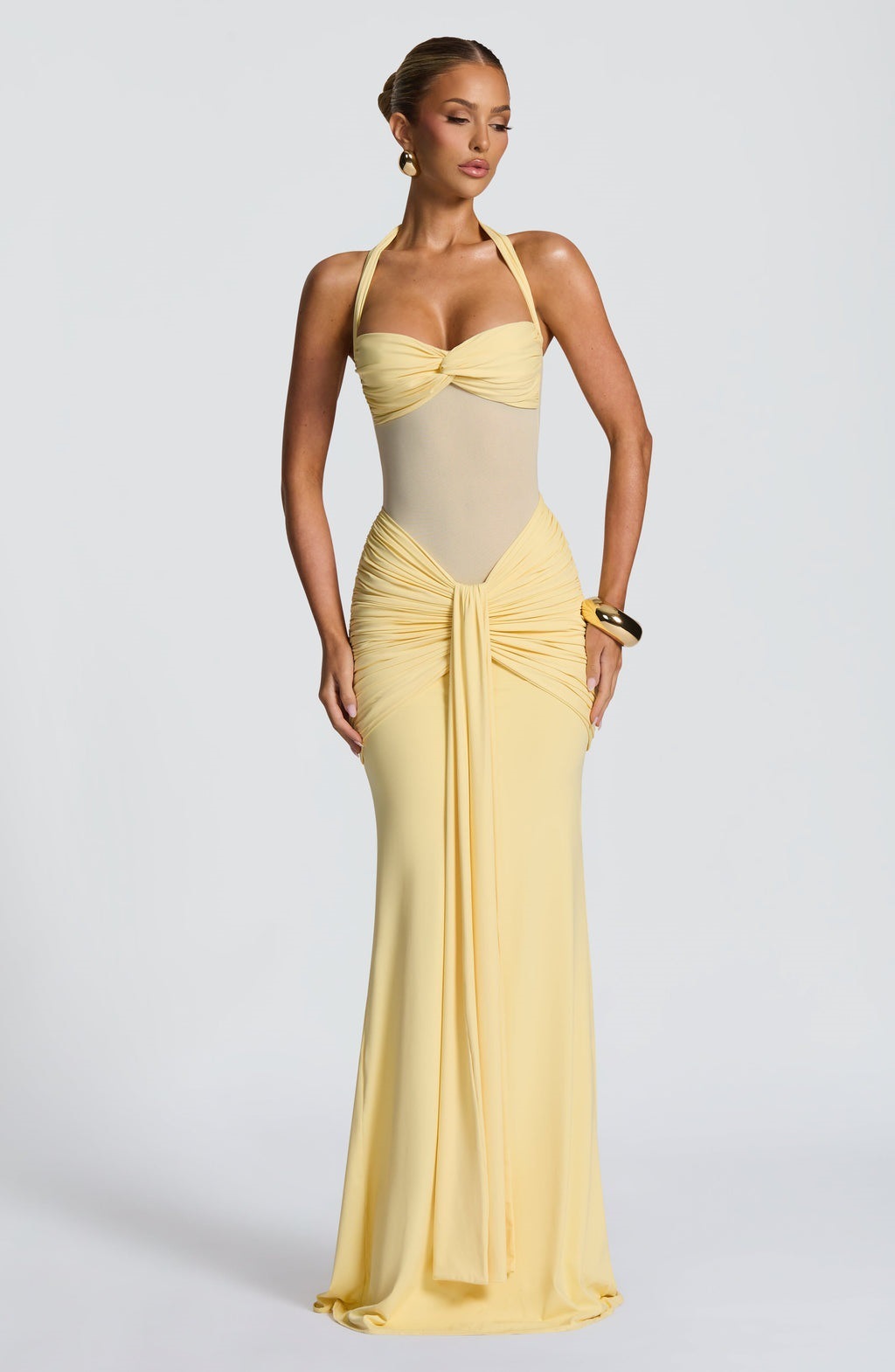 Robe Fourreau Slim Femme avec Ruban