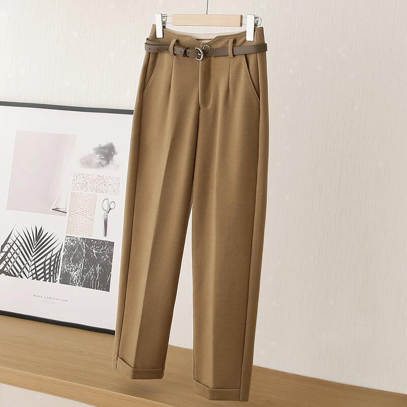 Pantalon taille haute décontracté effet amincissant