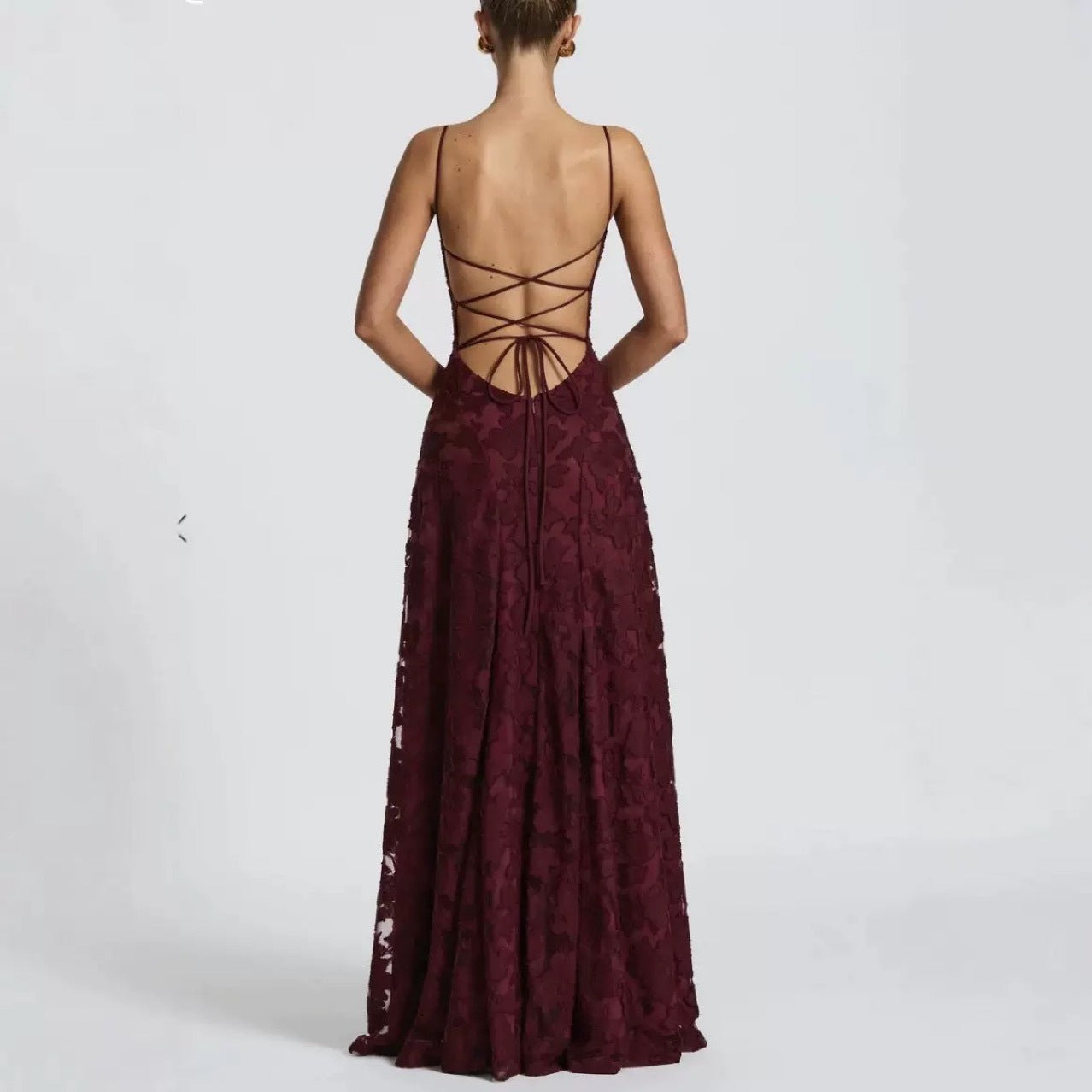 Robe Slim Dos Nu à Bretelles Lacées