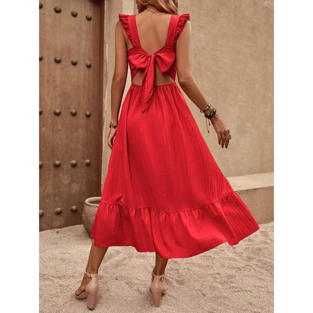 Robe Satinée Une Épaule Fendue Sans Ceinture