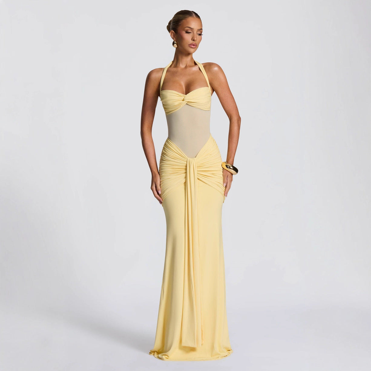 Robe Fourreau Slim Femme avec Ruban