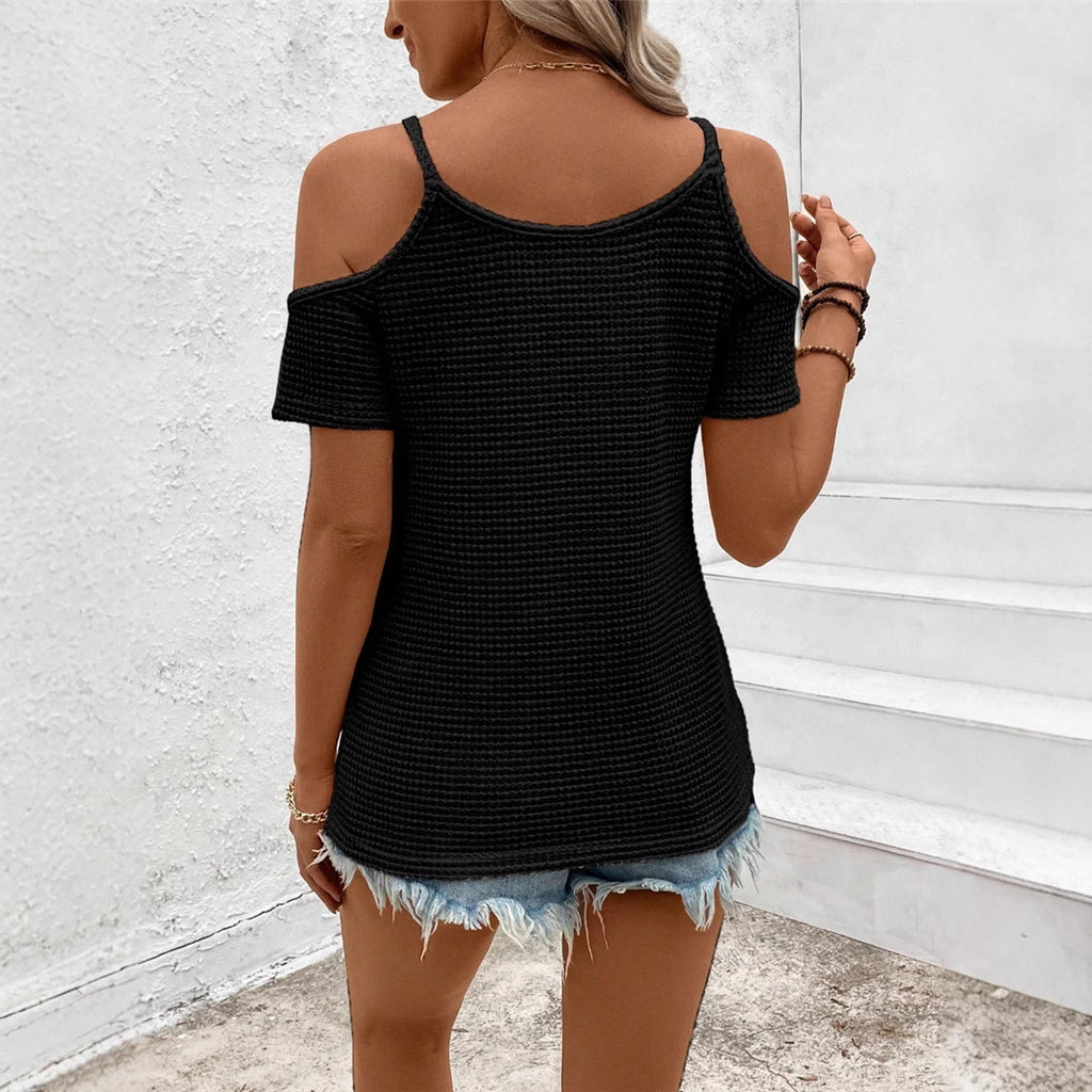 Top T-shirt Dentelle Épaule Dénudée