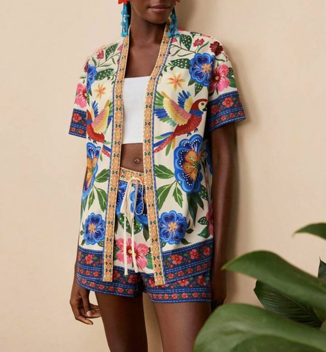 Ensemble Cardigan Imprimé Casual Femme