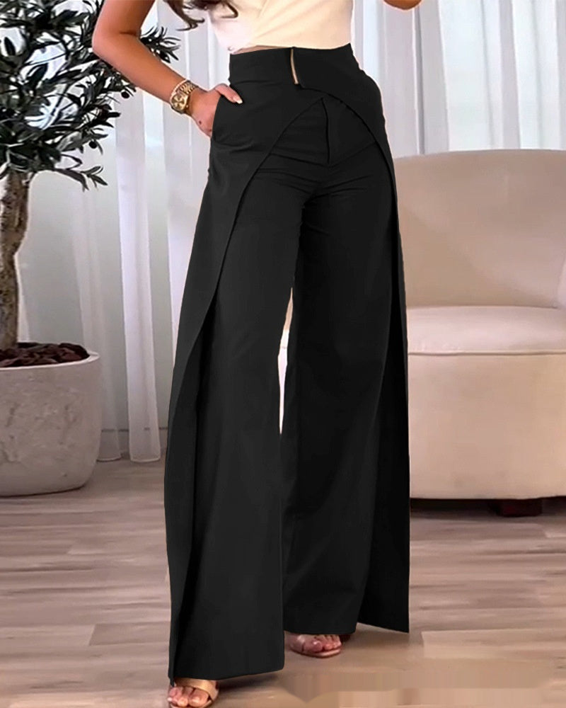 Pantalon Large Croisé Style Euro-Américain