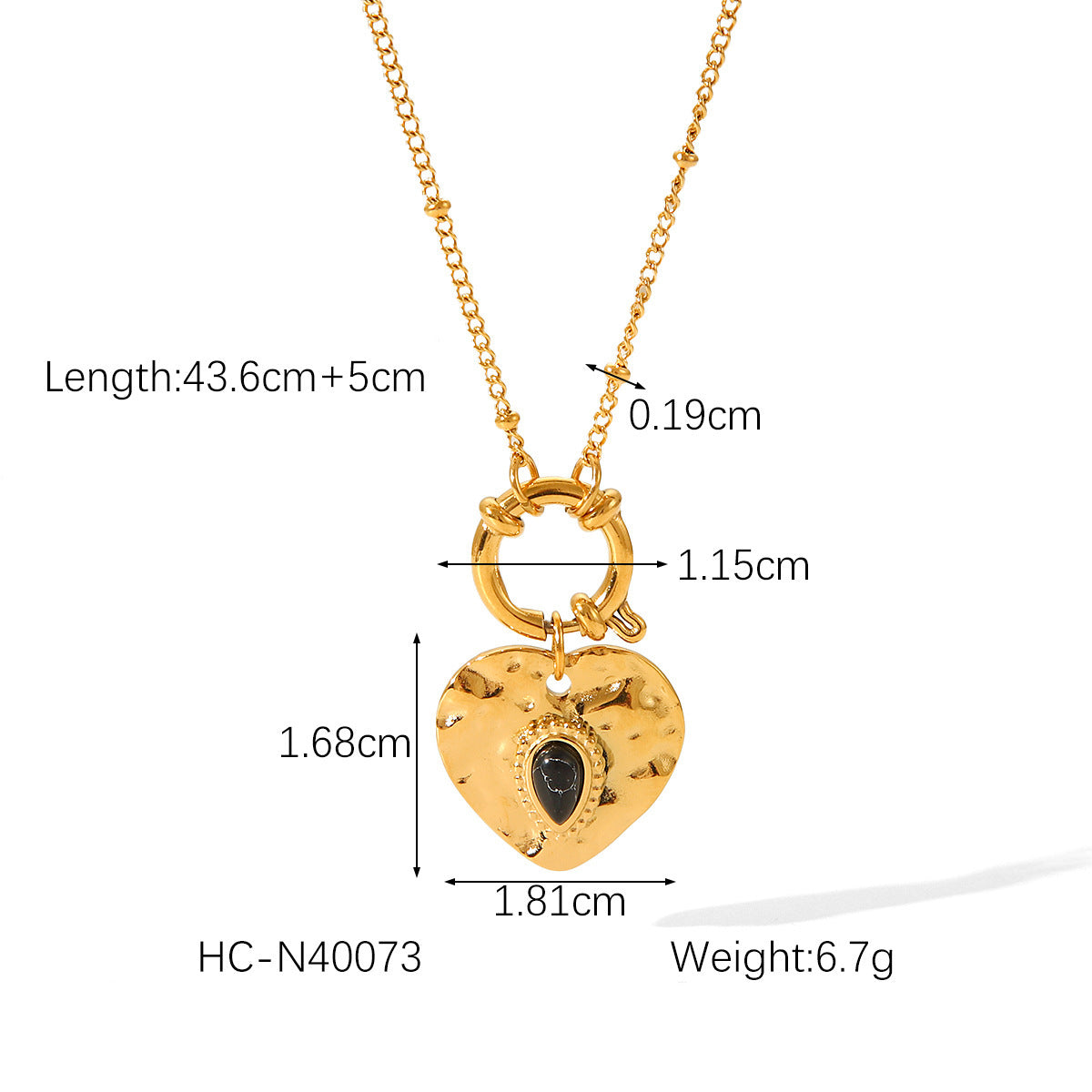 Collier Femme Style Vintage Court à Cœur en Acier Titane - Style Français