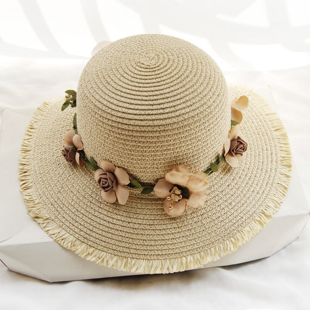 Chapeau de Plage en Paille Femme avec Protection Visage