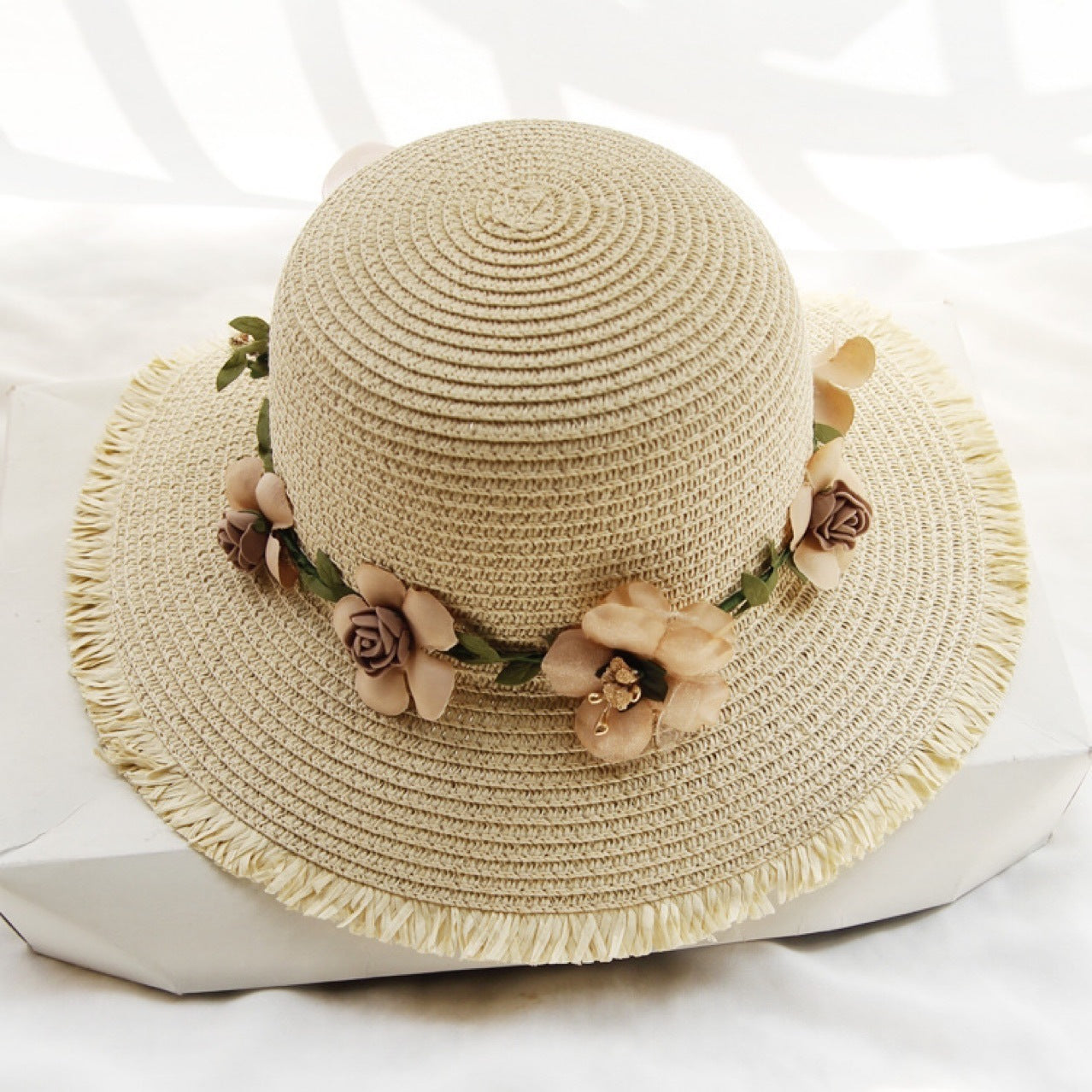 Chapeau de Plage en Paille Femme avec Protection Visage