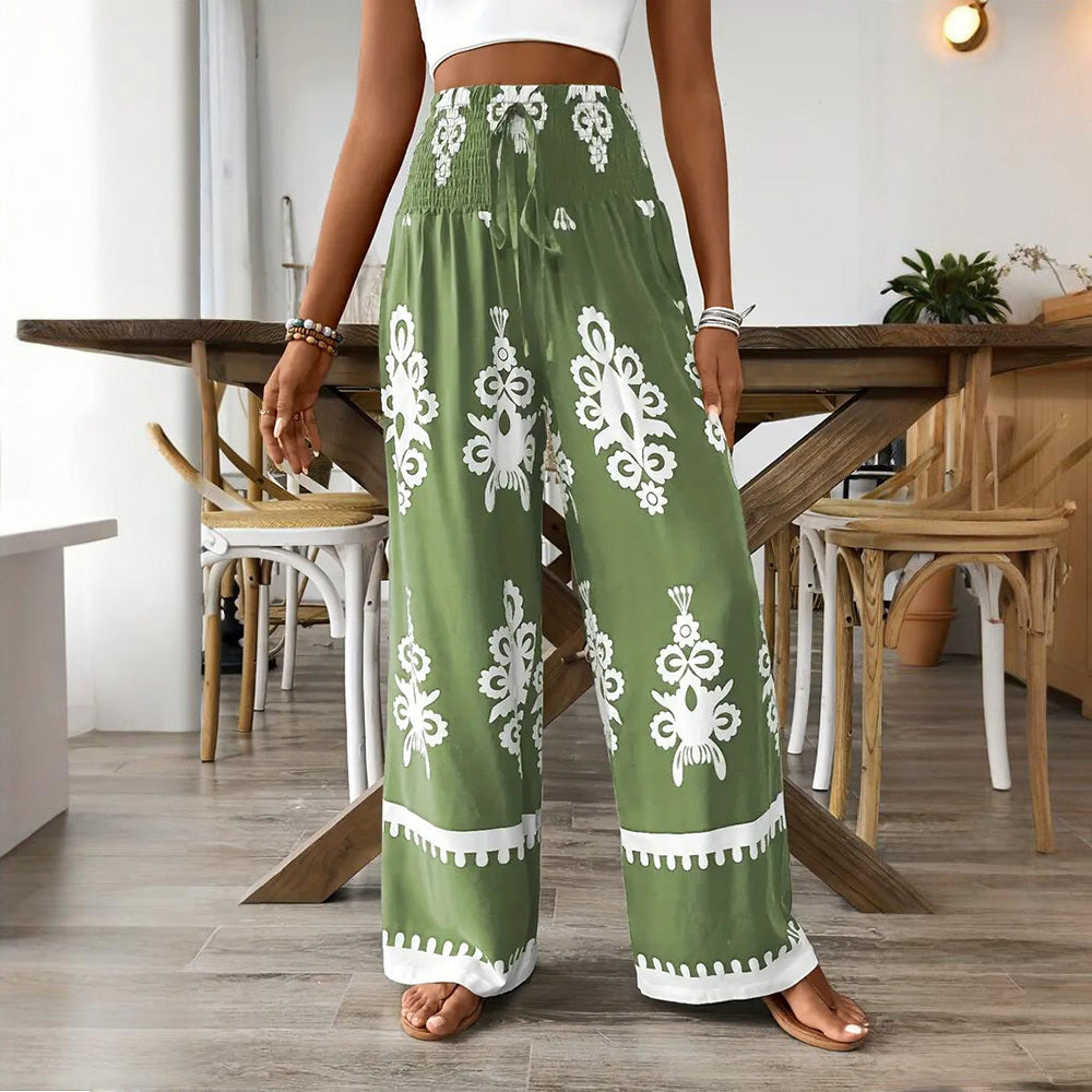 Pantalon Large Taille Haute Femme Élégant
