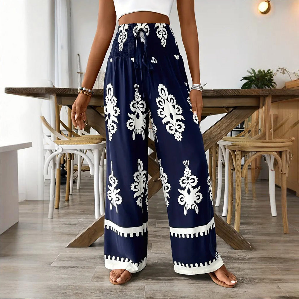 Pantalon Large Taille Haute Femme Élégant