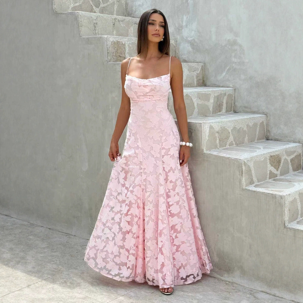 Robe Slim Dos Nu à Bretelles Lacées