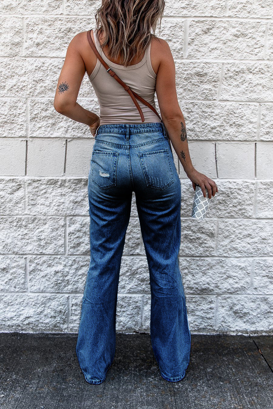 Pantalon Denim Femme Taille Haute Rétro Slim Coupe