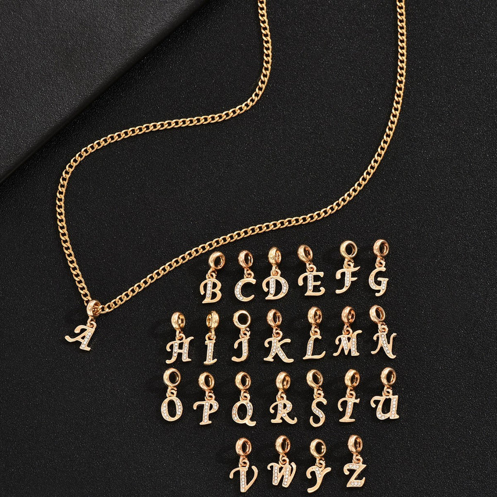 Collier Homme Luxe Abordable Pendentif Diamant 26 Lettres