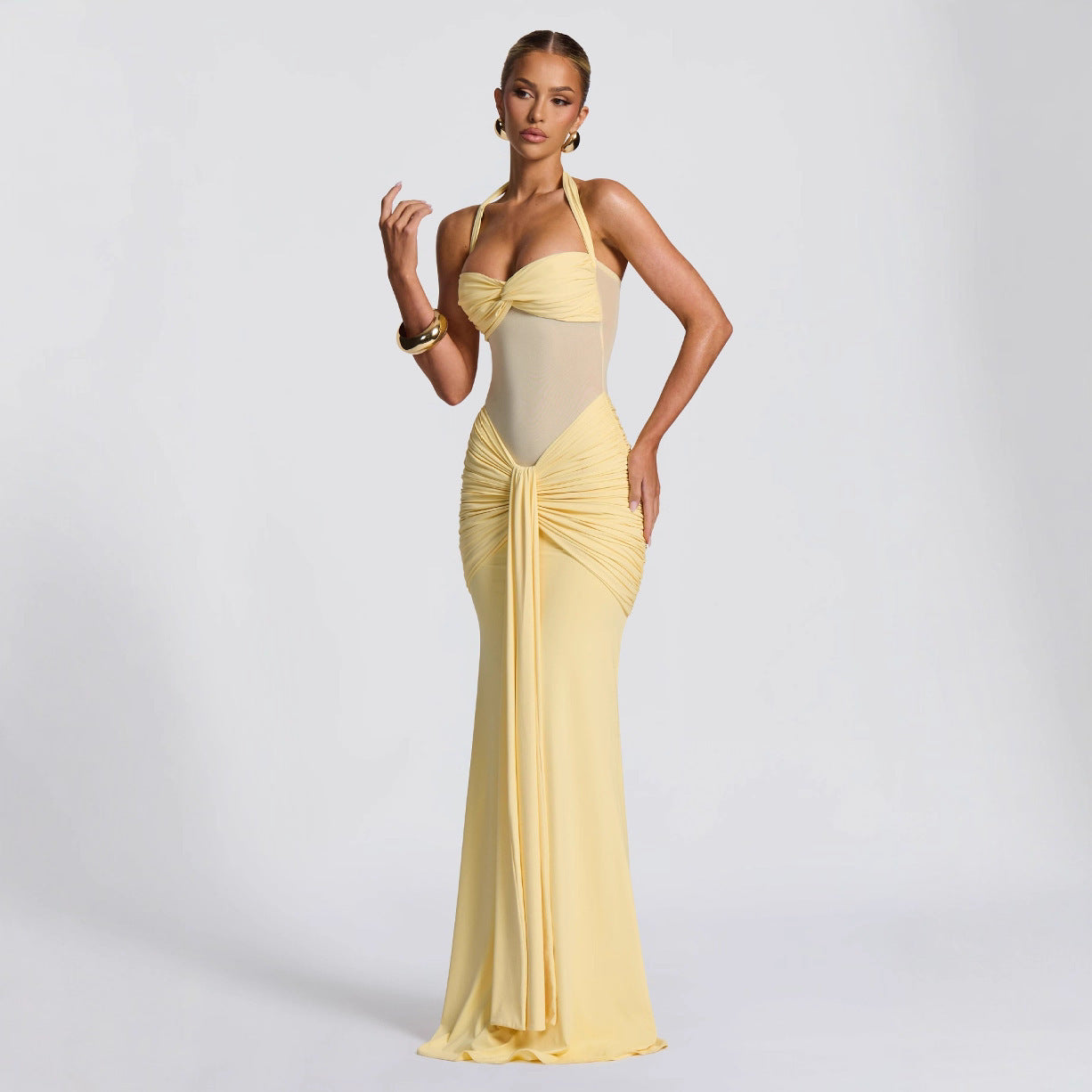 Robe Fourreau Slim Femme avec Ruban
