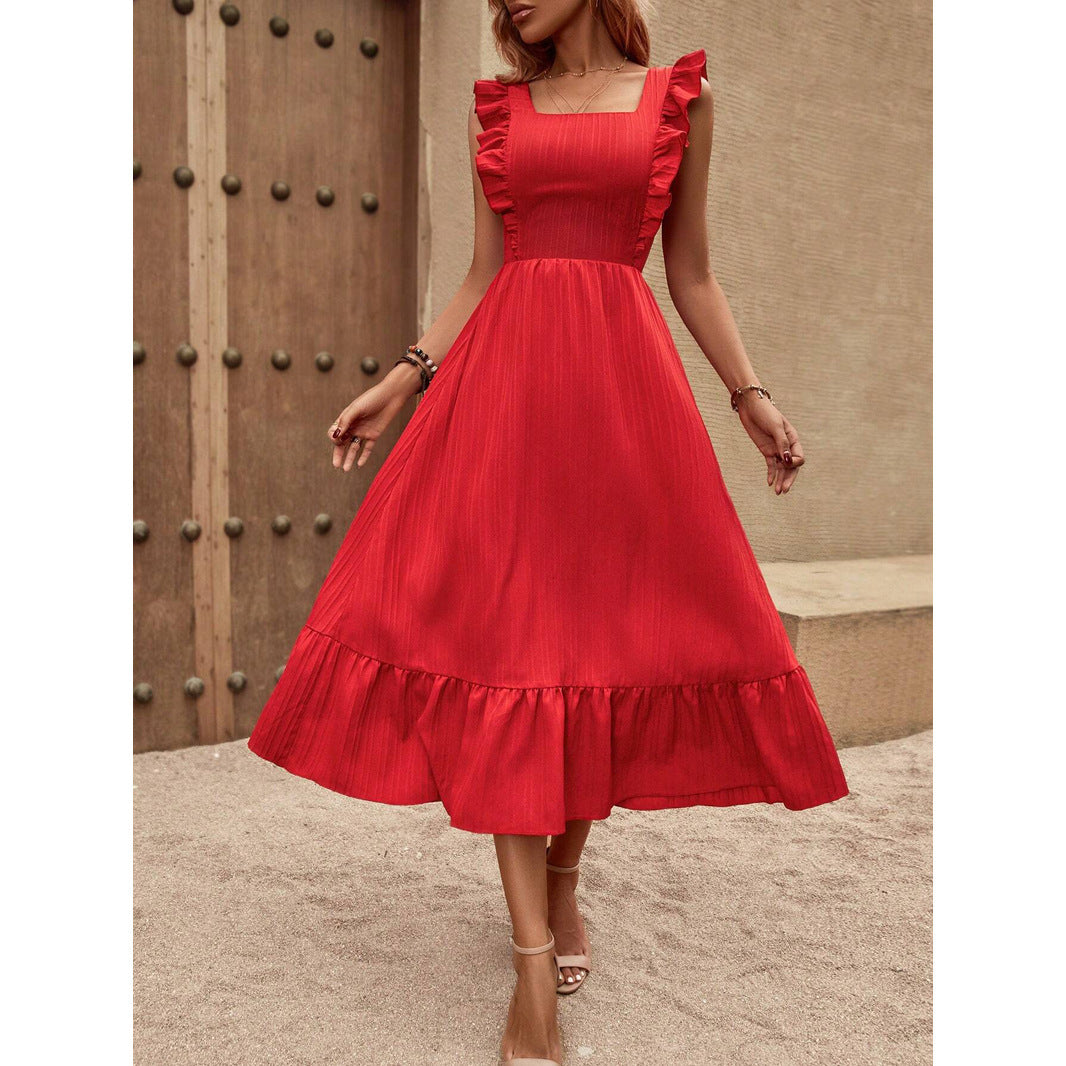 Robe Satinée Une Épaule Fendue Sans Ceinture