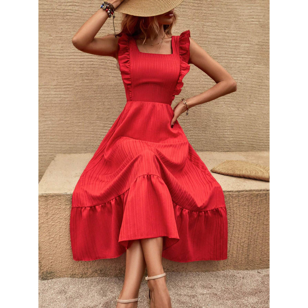 Robe Satinée Une Épaule Fendue Sans Ceinture