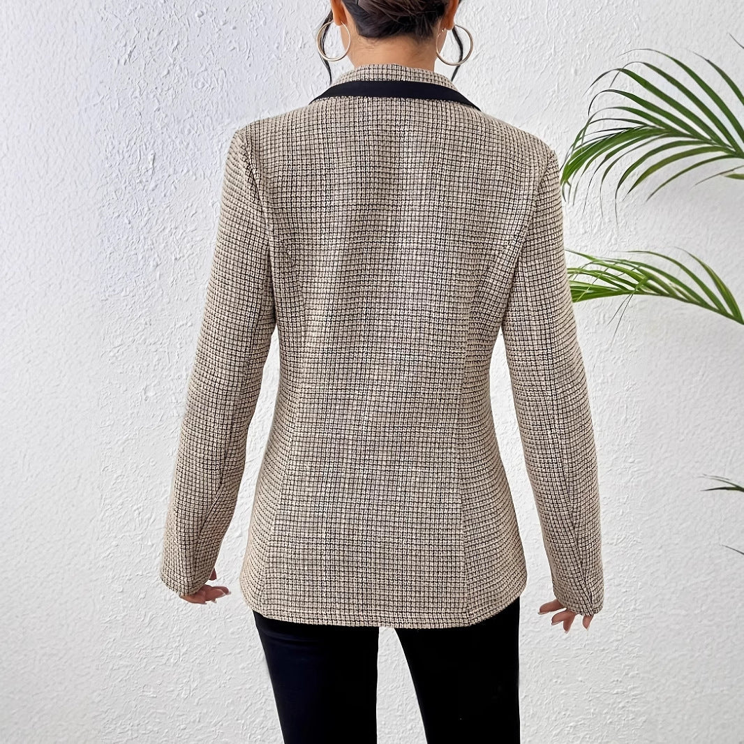 Veste Élégante à Carreaux Pied-de-Poule Colorée