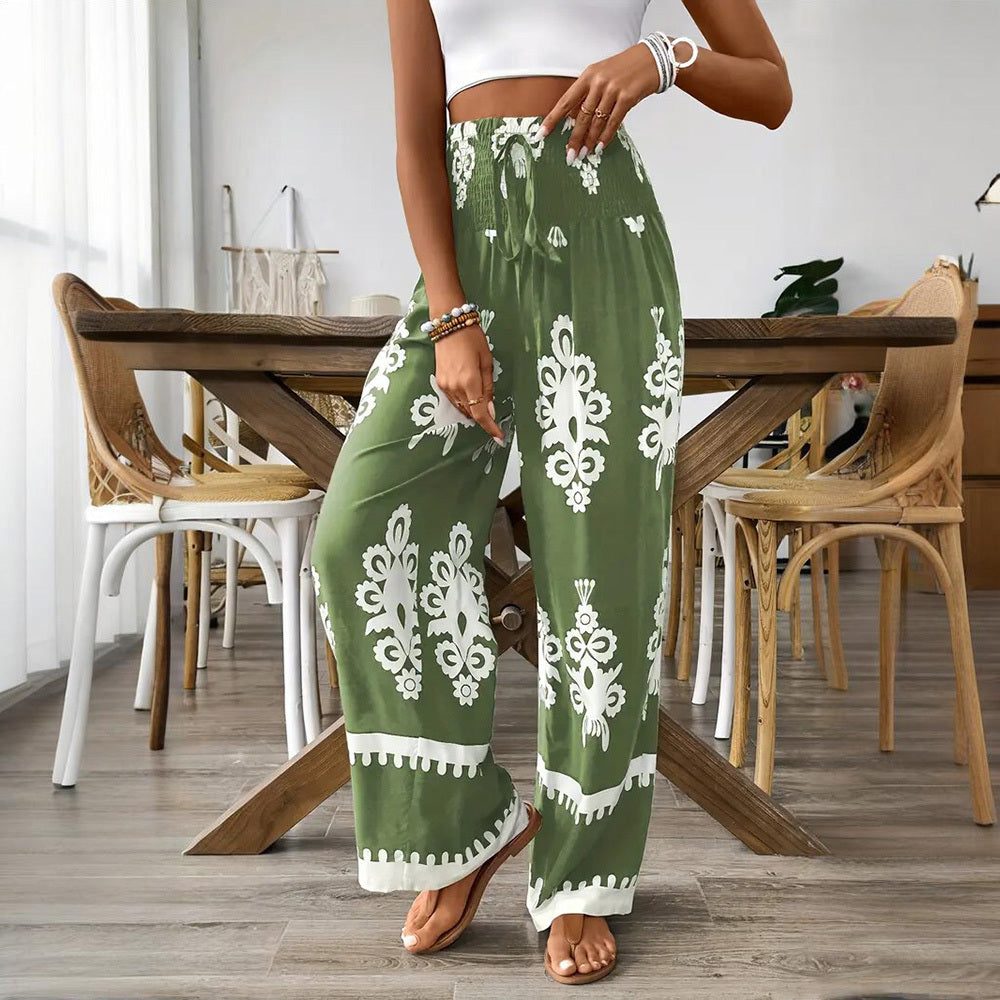 Pantalon Large Taille Haute Femme Élégant