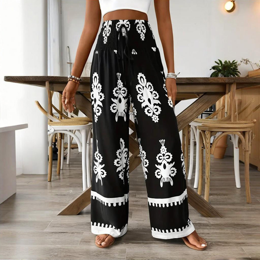 Pantalon Large Taille Haute Femme Élégant