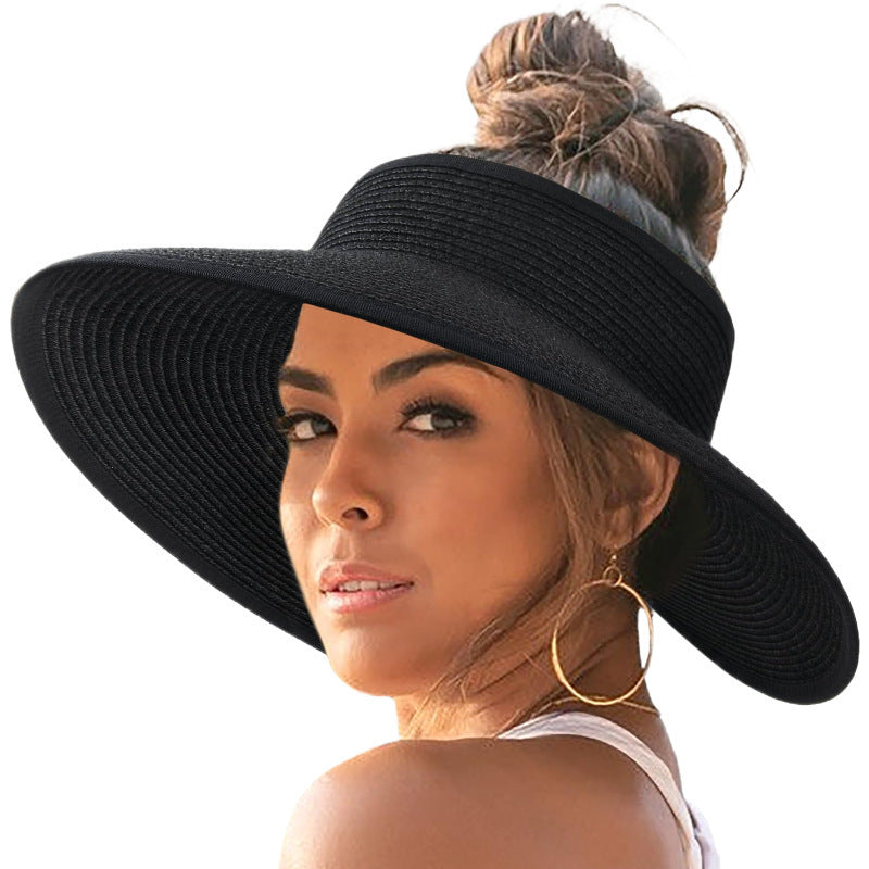 Chapeau de Plage Femme à Large Bord avec Ouverture pour Queue de Cheval – Pliable