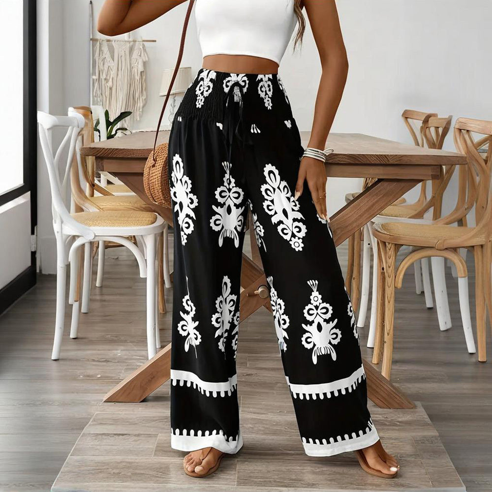 Pantalon Large Taille Haute Femme Élégant