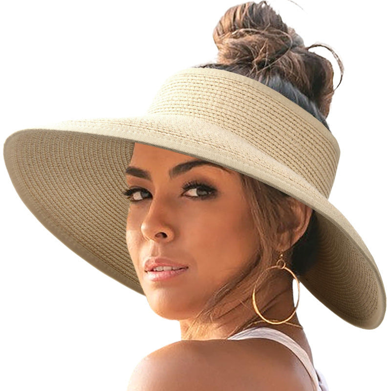 Chapeau de Plage Femme à Large Bord avec Ouverture pour Queue de Cheval – Pliable