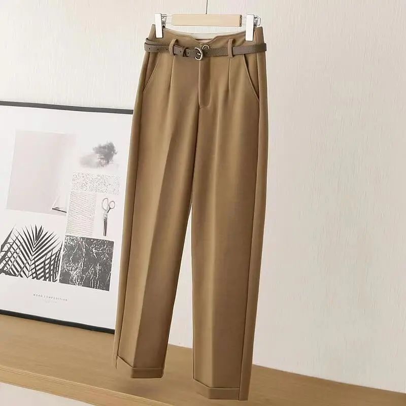 Pantalon taille haute décontracté effet amincissant