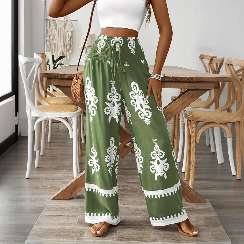 Pantalon Large Taille Haute Femme Élégant